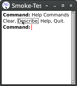 Screenshot of a smoke test