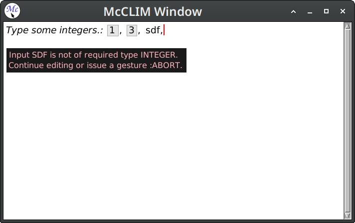 Screenshot of ACCEPT called inside the editing context.