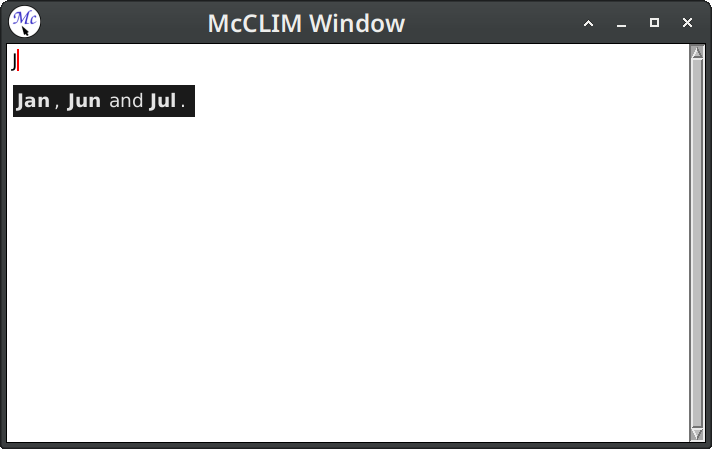 Screenshot of the completion inside the editing context.